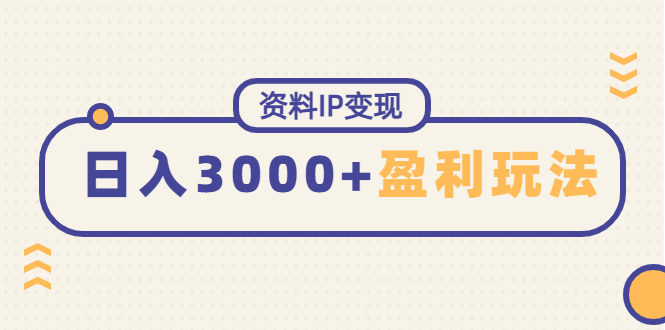 （4576期）资料IP变现，能稳定日赚3000起的持续性盈利玩法-汇课新知资源网