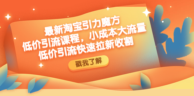 （4708期）最新淘宝引力魔方低价引流实操：小成本大流量，低价引流快速拉新收割-汇课新知资源网