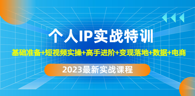 （4735期）2023个人IP实战特训：基础准备+短视频实操+高手进阶+变现落地+数据+电商-汇课新知资源网