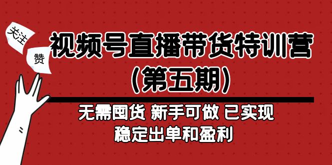 （4945期）视频号直播带货特训营（第五期）无需囤货 新手可做 已实现稳定出单和盈利-汇课新知资源网
