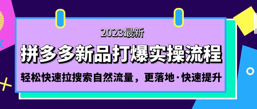 （5036期）拼多多-新品打爆实操流程：轻松快速拉搜索自然流量，更落地·快速提升!-汇课新知资源网