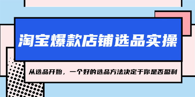 （5240期）淘宝爆款店铺选品实操，2023从选品开始，一个好的选品方法决定于你是否盈利-汇课新知资源网