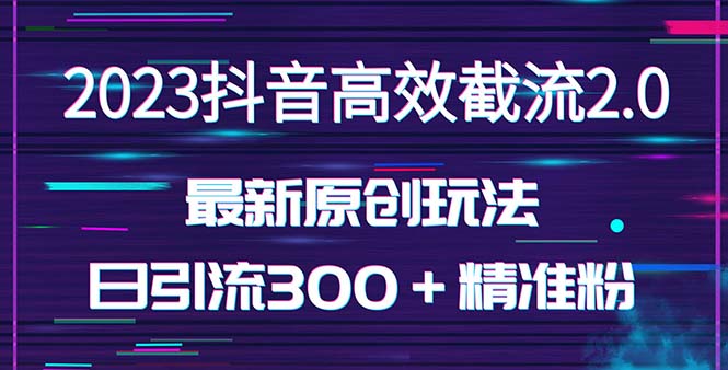 （5293期）日引300＋创业粉，独家抖音高效截流2.0玩法（价值1280）-汇课新知资源网