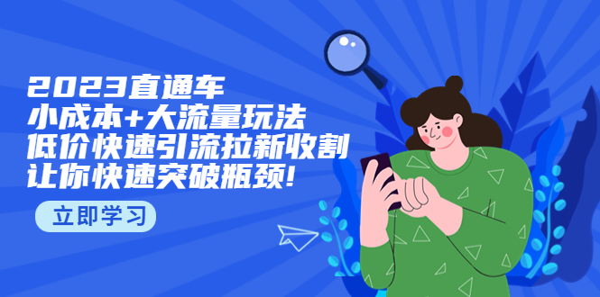 （5471期）2023直通小成本+大流量玩法，低价快速引流拉新收割，让你快速突破瓶颈!-汇课新知资源网