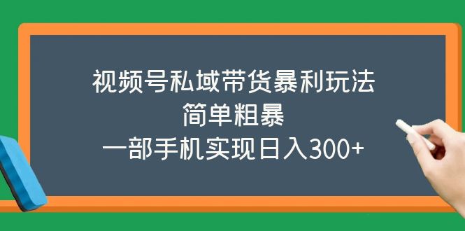 （5544期）视频号私域带货暴利玩法，简单粗暴，一部手机实现日入300+-汇课新知资源网
