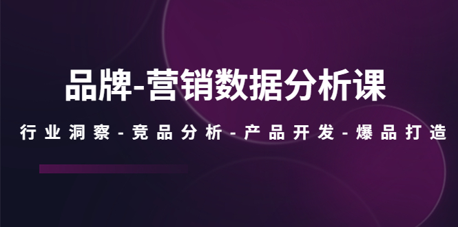 （5565期）品牌-营销数据分析课，行业洞察-竞品分析-产品开发-爆品打造-汇课新知资源网