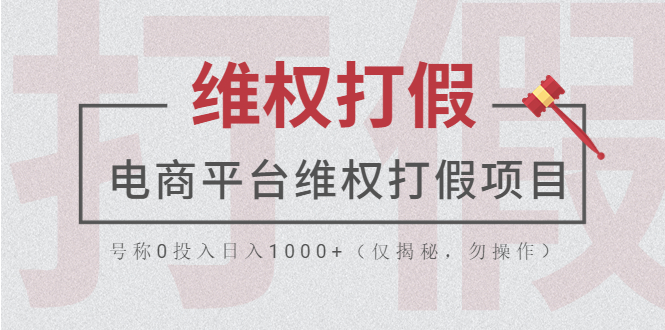 （5709期）电商平台维权打假项目，号称0投入日入1000+（仅揭秘，勿操作）-汇课新知资源网