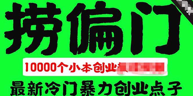 （5750期）千款捞偏门小本创业小项目，总有一款适合你【无水印】-汇课新知资源网
