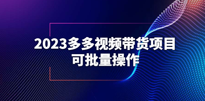 （6216期）2023多多视频带货项目，可批量操作【保姆级教学】-汇课新知资源网