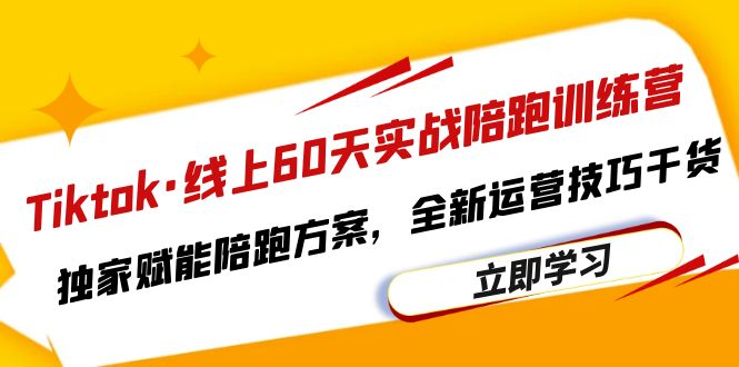 （6333期）Tiktok·线上60天实战陪跑训练营，独家赋能陪跑方案，全新运营技巧干货-汇课新知资源网