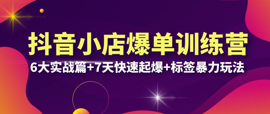 （6348期）抖音小店爆单训练营VIP线下课：6大实战篇+7天快速起爆+标签暴力玩法(32节)-汇课新知资源网