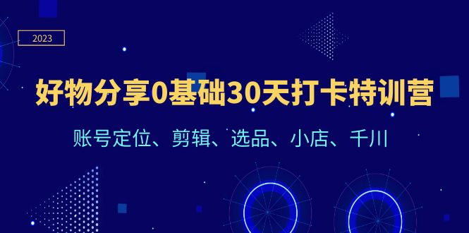 （6419期）好物分享0基础30天打卡特训营：账号定位、剪辑、选品、小店、千川-汇课新知资源网