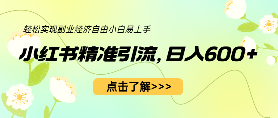 （6515期）小红书精准引流，小白日入600+，轻松实现副业经济自由（教程+1153G资源）-汇课新知资源网