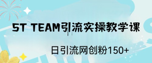 （6578期）ST TEAM引流实操课，日引流网创粉100+-汇课新知资源网