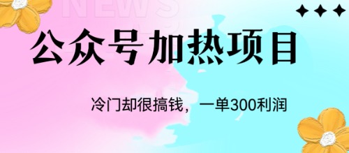 （6916期）冷门公众号加热项目，一单利润300+-汇课新知资源网