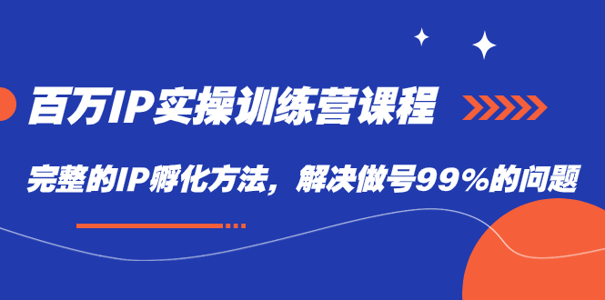 （7354期）百万IP实战训练营课程，完整的IP孵化方法，解决做号99%的问题-汇课新知资源网