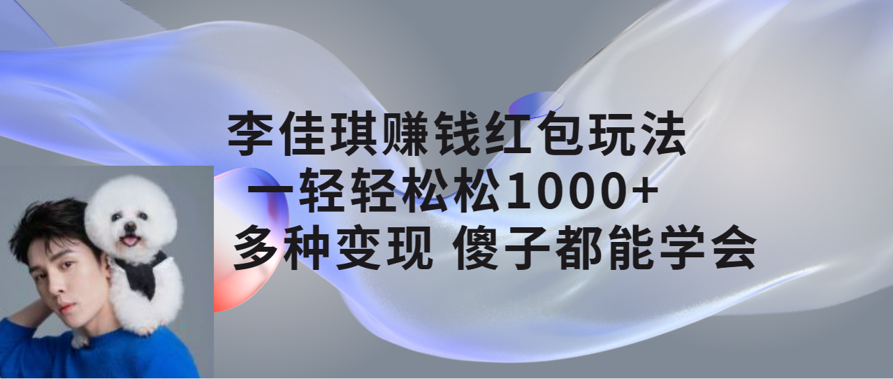 （7383期）李佳琪赚钱红包玩法，一天轻轻松松1000+，多种变现，傻子都能学会-汇课新知资源网