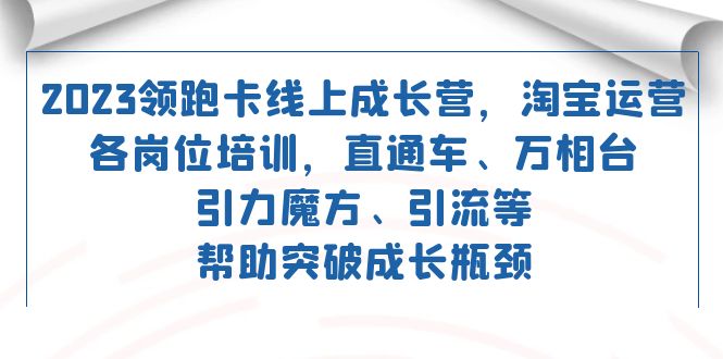 （7462期）2023领跑·卡 线上成长营 淘宝运营各岗位培训 直通车 万相台 引力魔方 引流-汇课新知资源网