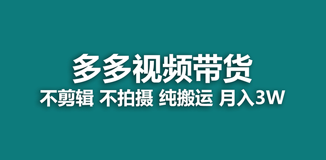 （7512期）【蓝海项目】多多视频带货，纯搬运一个月搞了5w佣金，小白也能操作【揭秘】-汇课新知资源网