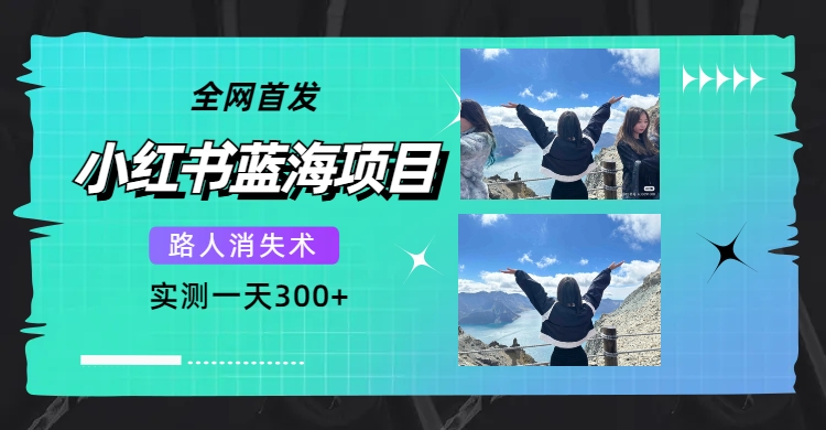 （7537期）全网首发，小红书蓝海项目，路人消失术，实测一天300+（教程+工具）-汇课新知资源网
