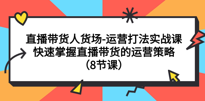 （7672期）直播带货人货场-运营打法实战课：快速掌握直播带货的运营策略（8节课）-汇课新知资源网