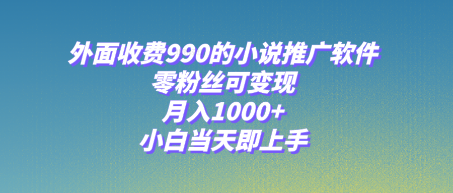 （8016期）小说推广软件，零粉丝可变现，月入1000+，小白当天即上手【附189G素材】-汇课新知资源网