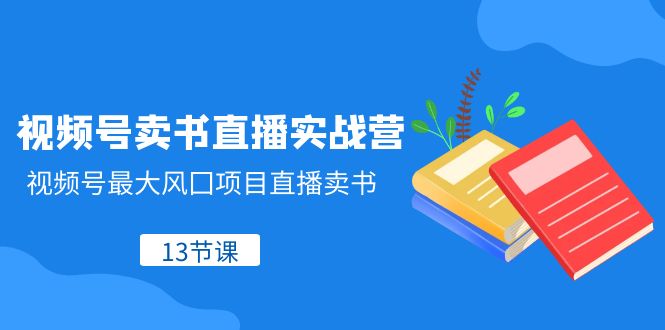 （8080期）视频号-卖书直播实战营，视频号最大风囗项目直播卖书（13节课）-汇课新知资源网