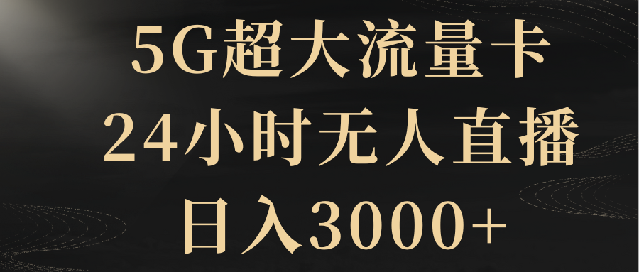 （8304期）5G超大流量卡，24小时无人直播，日入3000+-汇课新知资源网