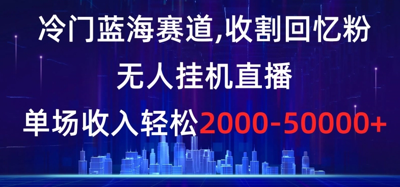 冷门蓝海赛道，收割回忆粉，无人挂机直播，单场收入轻松2000-5w+【揭秘】-汇课新知资源网
