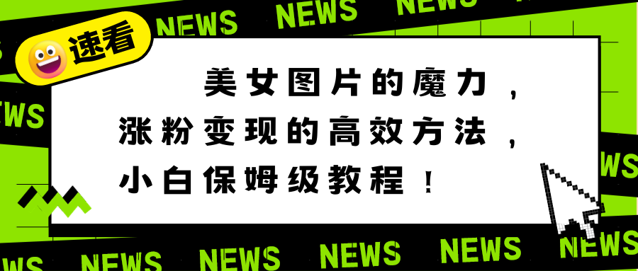 （8666期）美女图片的魔力，涨粉变现的高效方法，小白保姆级教程！-汇课新知资源网