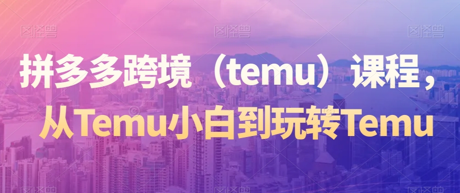 拼多多跨境（temu）课程，从Temu小白到玩转Temu-汇课新知资源网