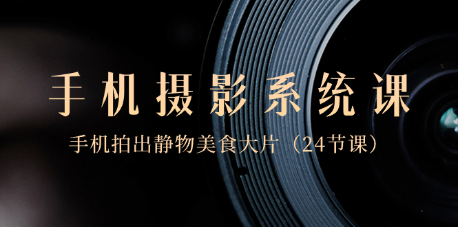 （8671期）0基础-手机摄影系统课，手机拍出静物美食大片（24节课）-汇课新知资源网
