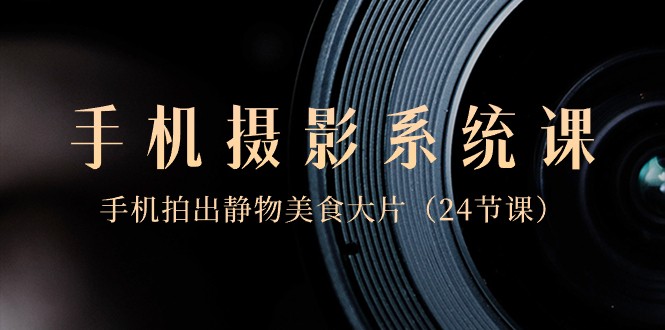 0基础手机摄影系统课，手机拍出静物美食大片（24节课）-汇课新知资源网