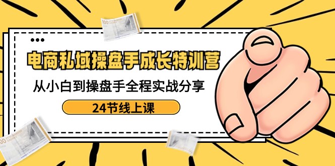 电商私域操盘手成长特训营：从小白到操盘手全程实战分享-24节线上课-汇课新知资源网