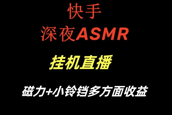 （8757期）快手深夜ASMR挂机直播磁力+小铃铛多方面收益-汇课新知资源网