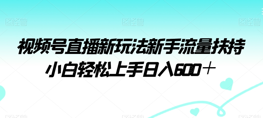 视频号直播新玩法新手流量扶持小白轻松上手日入600＋-汇课新知资源网