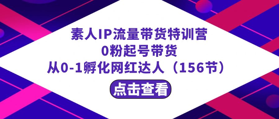 （8776期）繁星·计划素人IP流量带货特训营：0粉起号带货 从0-1孵化网红达人（156节）-汇课新知资源网