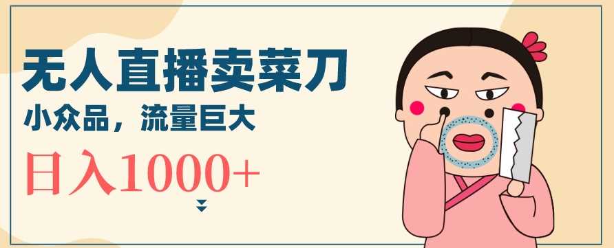 无人冷门品直播新玩法，通过卖菜刀日入1000+【揭秘】-汇课新知资源网