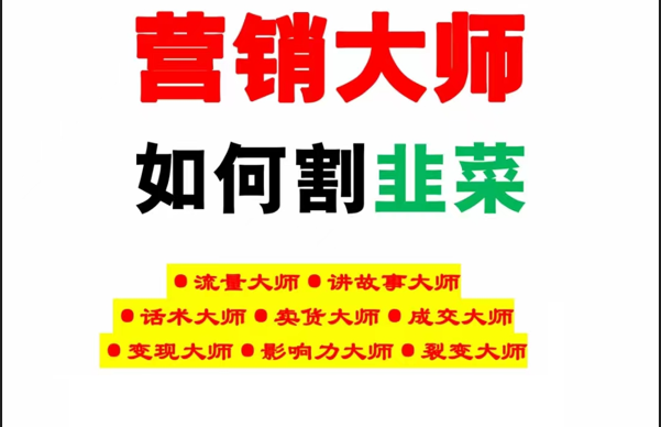 《营销大师如何割韭菜》禁止外传的大师绝学电子书-汇课新知资源网
