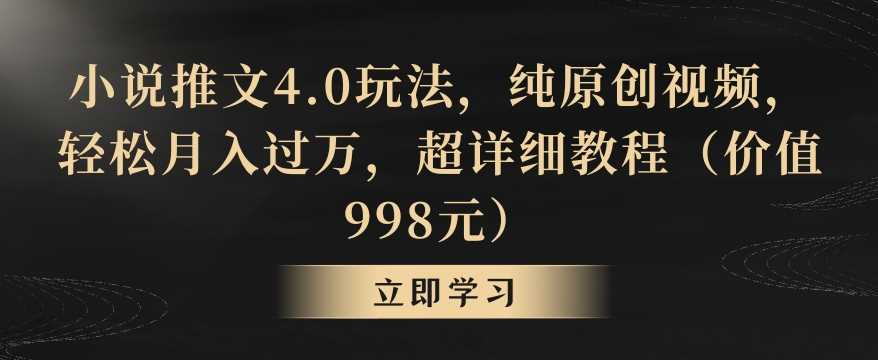 小说推文4.0玩法，纯原创视频，轻松月入过万，超详细教程（价值998元）【揭秘】-汇课新知资源网