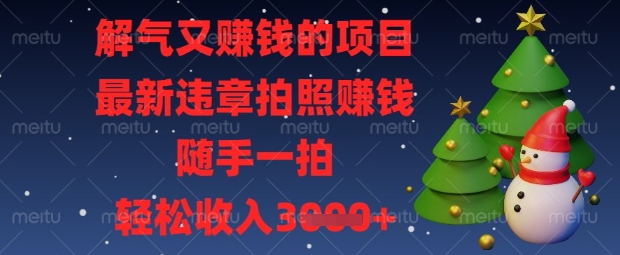 解气又挣钱的项目，最新违章拍照挣钱，随手一拍，轻松收入数张【揭秘】-汇课新知资源网
