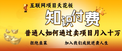 互联网项目天花板，知付付费项目，普通人如何通过卖项目月入十个，拒绝韭菜【揭秘】-汇课新知资源网