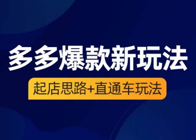 海神·多多爆款新玩法,起店思路+直通车玩法(3节精华课)-汇课新知资源网