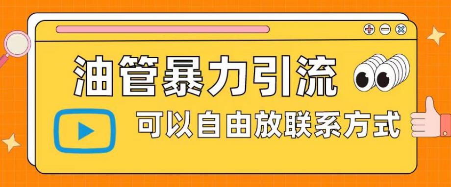 油管暴力引流，可以自由放联系方式【揭秘】-汇课新知资源网