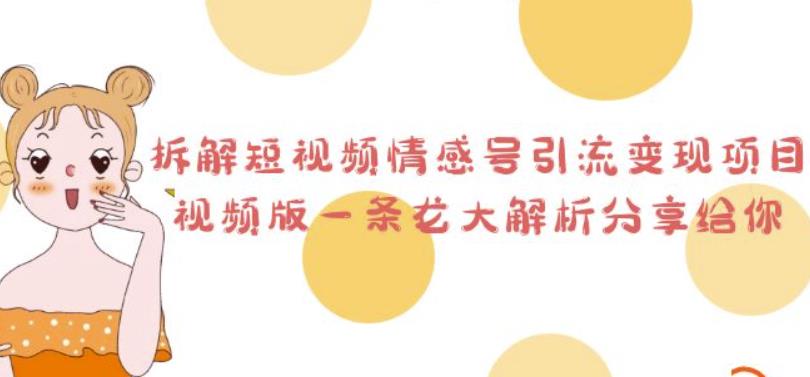 拆解短视频情感号引流变现项目，视频版一条龙大解析分享给你-汇课新知资源网