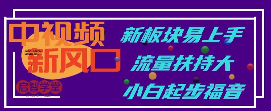 中视频新风口,新板块易上手,流量扶持大,小白起步福音【揭秘】-汇课新知资源网