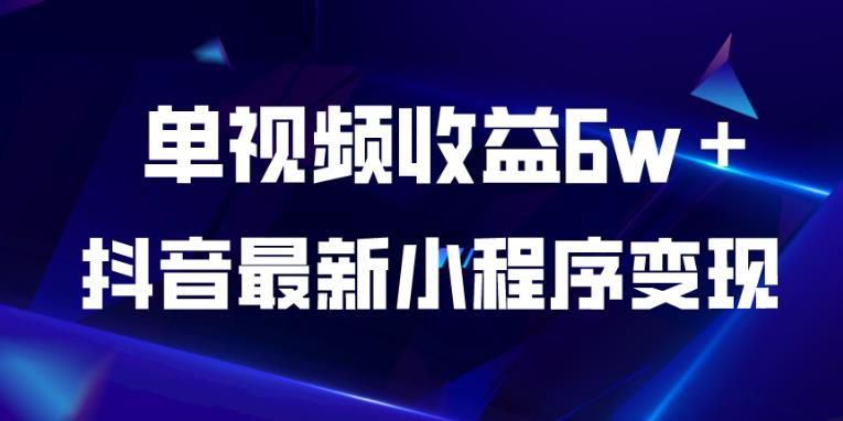 抖音最新小程序变现项目,单视频收益6w+,小白可做【揭秘】-汇课新知资源网