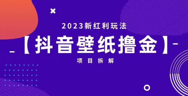 抖音壁纸小程序创作者撸金项目,2023新红利玩法【项目拆解】-汇课新知资源网