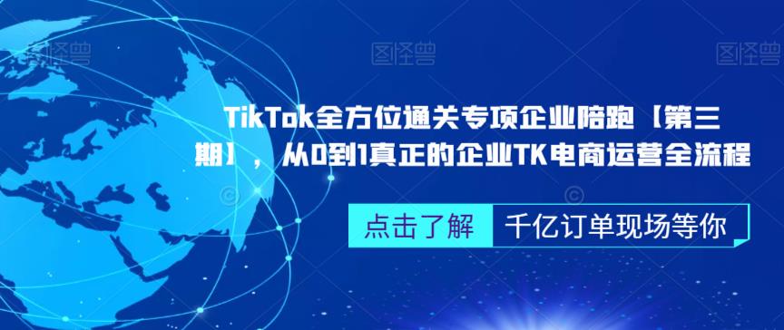‎TikTok全方位通关专项企业陪跑【第三期】，从0到1真正的企业TK电商运营全流程-汇课新知资源网