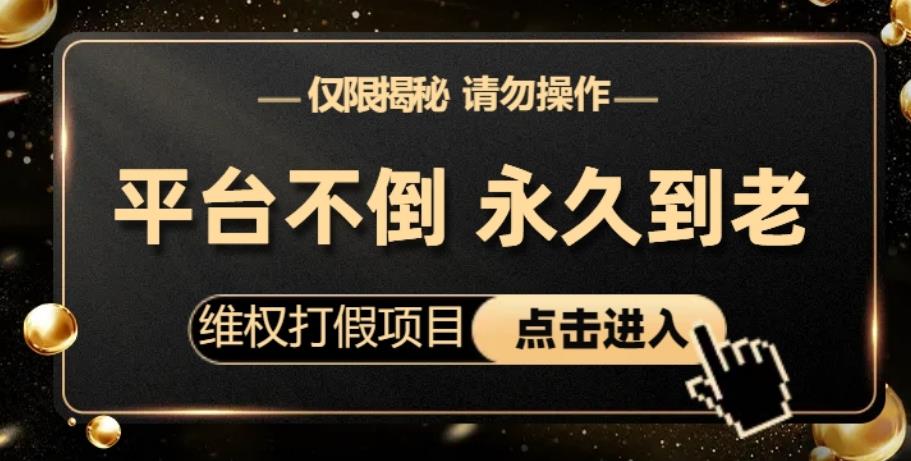 维权打假项目,电商平台不倒,项目长久到老,零投入,高回报,日入1000+(仅揭秘,勿操作)-汇课新知资源网